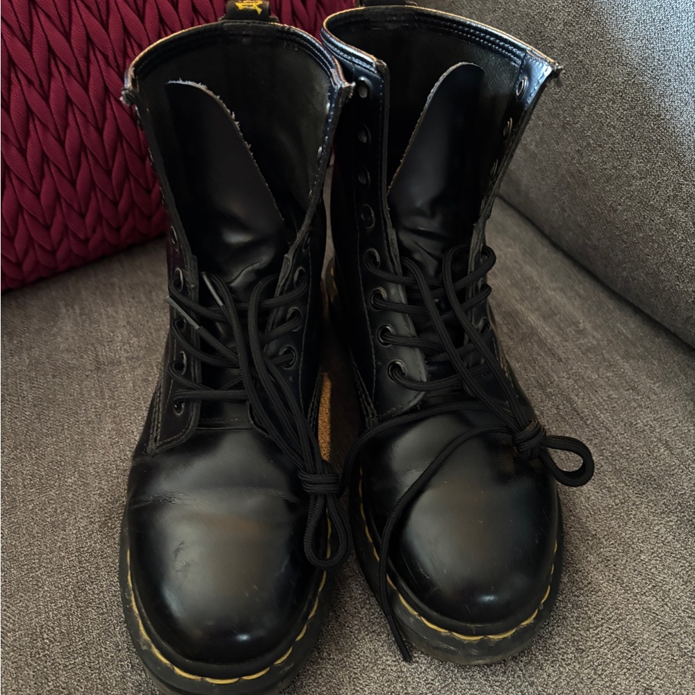 Dr. Martens Black Leather Lace-Up Boots